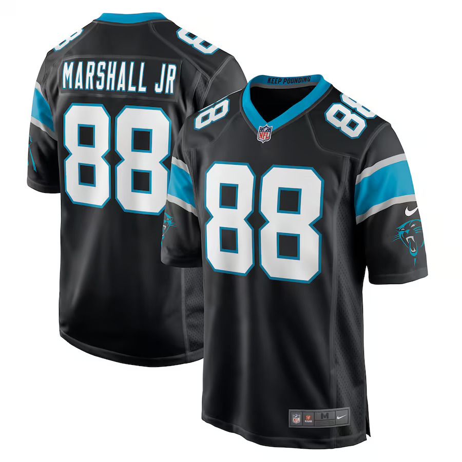 Men Carolina Panthers 88 Terrace Marshall Jr. Nike Black Game NFL Jersey